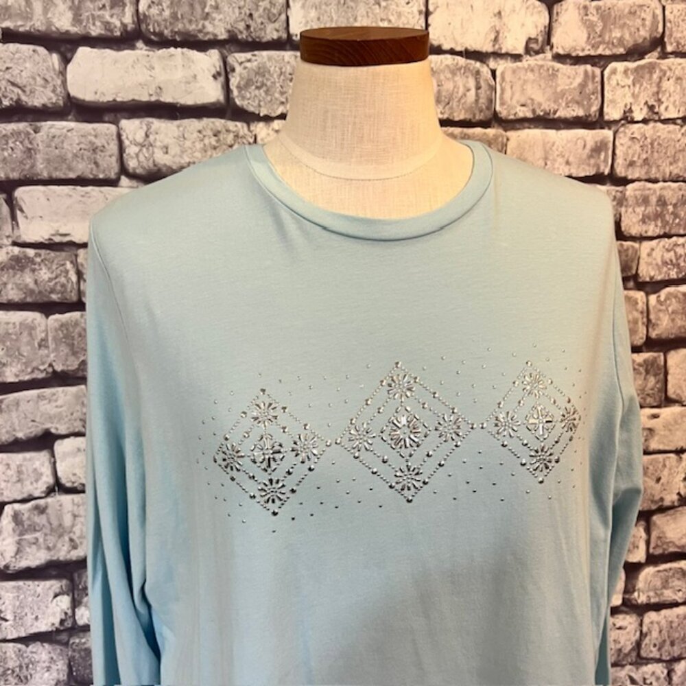 Talbots NWT Blue Long Sleeve Tee Size 1X - Picture 2 of 8